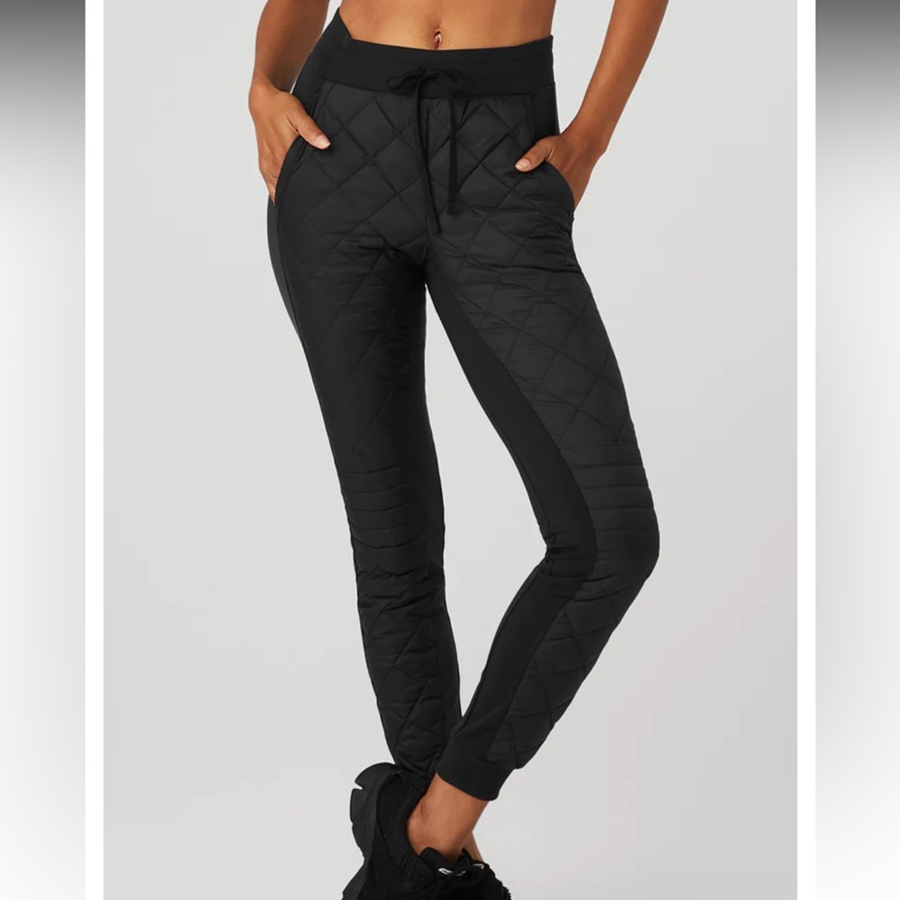 Airbrush Winter Warm High-Waist Moto Puffer Pant